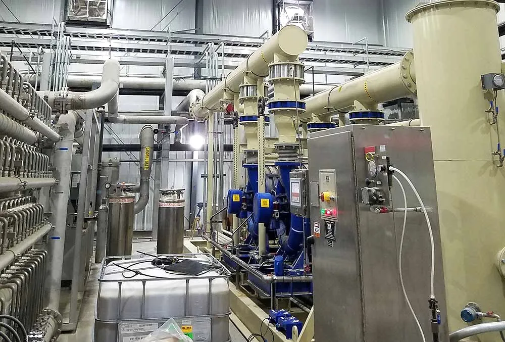 Process piping with electrical controls in an industrial plant